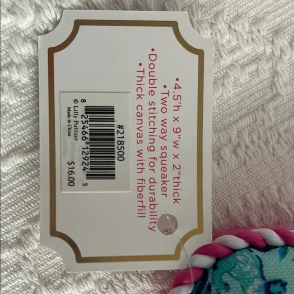 Lilly Pulitzer Tropical Dog Toy in Teal and Hot Pink - New in package - Picture 5 of 5